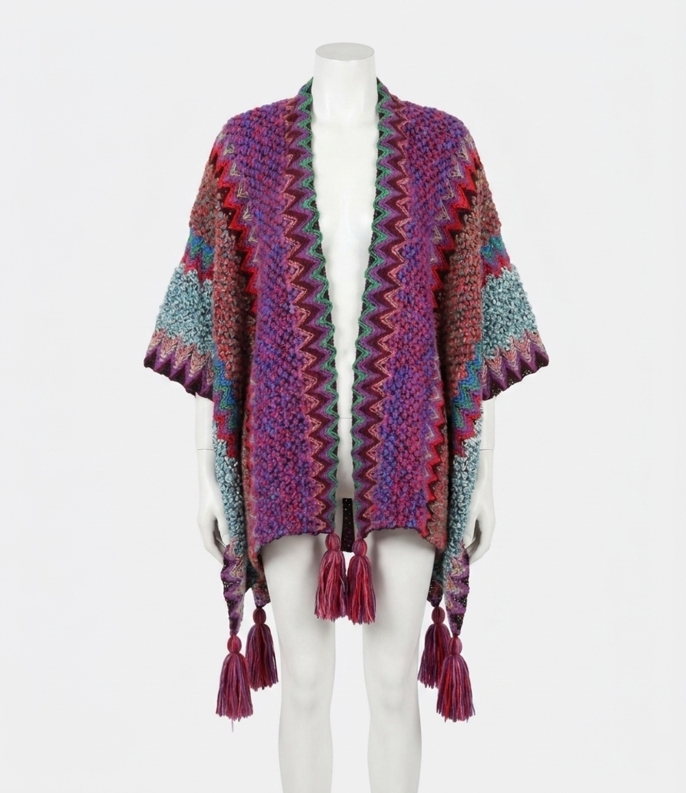 NEW MOLLY BRACKEN knitted poncho in purple